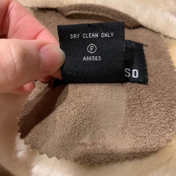 Dennis Basso Women's Tan Faux Fur Suede Coat Womens Size Medium - Picture 7 of 8